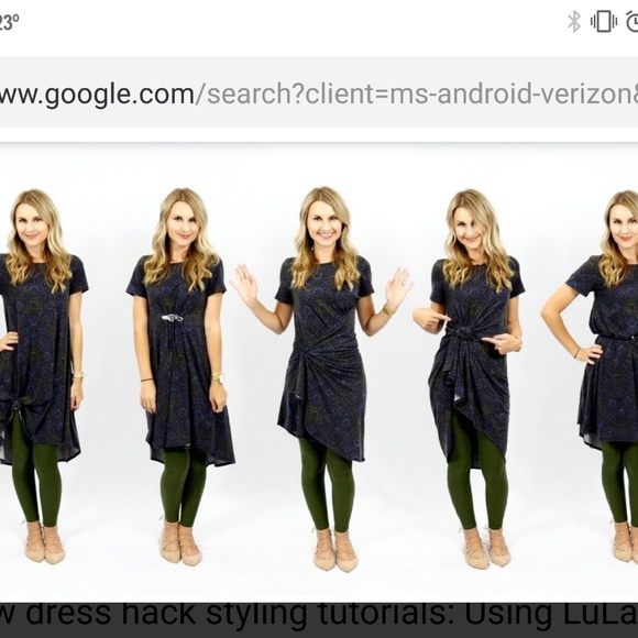 LuLaRoe blue & green Carly dress - size xs - Picture 7 of 7